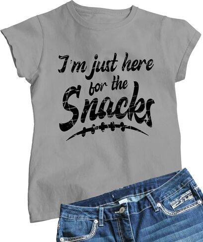 Go All Out I'm Just Here for The Snacks Funny Football Party Mens Women Youth T-Shirt in Saudi Arabia