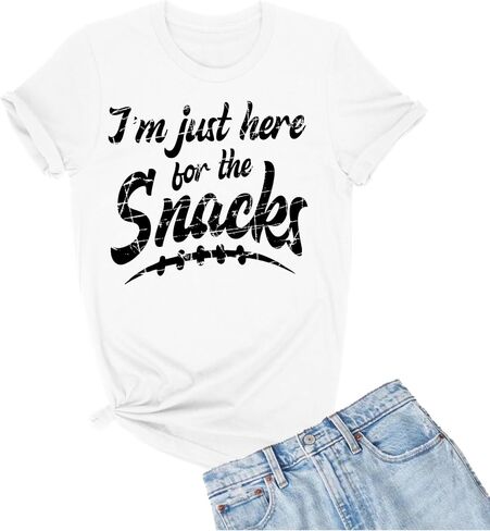Go All Out I'm Just Here for The Snacks Funny Football Party Mens Women Youth T-Shirt in Saudi Arabia