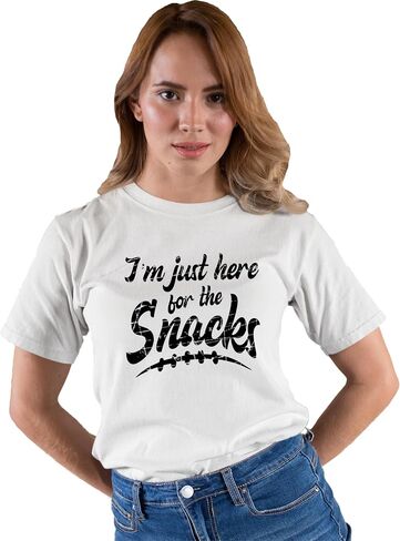 Go All Out I'm Just Here for The Snacks Funny Football Party Mens Women Youth T-Shirt in Saudi Arabia