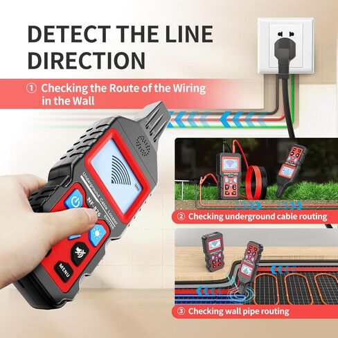 NF-826 Underground Wire Locator, AC/DC 12 to 400V (NVC) Rechargeable 3-4 Feet Deepth Underground Cable Locator, Wall Pipeline Buried Wire Detector, Fuse, Switch, Short Circuit Breaker Cable Tracer in Saudi Arabia