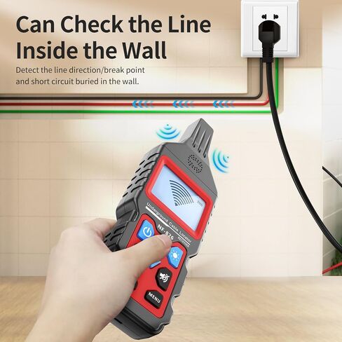 NF-826 Underground Wire Locator, AC/DC 12 to 400V (NVC) Rechargeable 3-4 Feet Deepth Underground Cable Locator, Wall Pipeline Buried Wire Detector, Fuse, Switch, Short Circuit Breaker Cable Tracer in Saudi Arabia