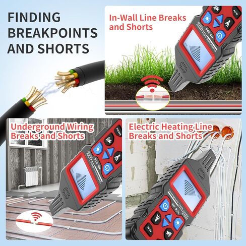 NF-826 Underground Wire Locator, AC/DC 12 to 400V (NVC) Rechargeable 3-4 Feet Deepth Underground Cable Locator, Wall Pipeline Buried Wire Detector, Fuse, Switch, Short Circuit Breaker Cable Tracer in Saudi Arabia