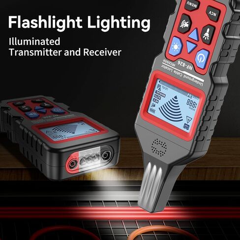 NF-826 Underground Wire Locator, AC/DC 12 to 400V (NVC) Rechargeable 3-4 Feet Deepth Underground Cable Locator, Wall Pipeline Buried Wire Detector, Fuse, Switch, Short Circuit Breaker Cable Tracer in Saudi Arabia