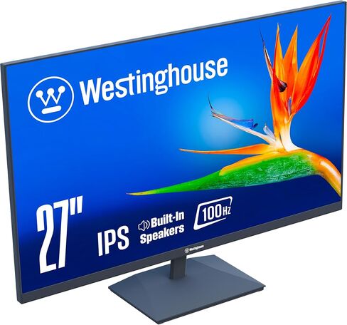 Westinghouse 27 Inch Computer Monitor, 100Hz, 1080p Full HD IPS Display, Adaptive Sync, Blue Light Protection, Home Office PC Monitor with Built-in Speakers, HDMI, VGA, for Work & Productivity in Saudi Arabia