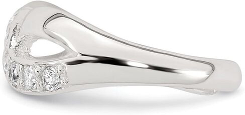 JewelryWeb 16.8mm 925 فضة مصقول زركون إنفينيتي قابل للتعديل خاتم اصبع القدم للنساء in Saudi Arabia