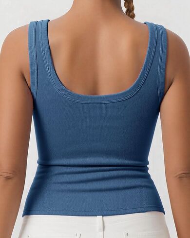 Women Tank Top with Built in Bra Sleeveless U-Back Casual Yoga Top Shirt Sports Bras in Saudi Arabia