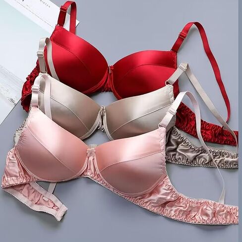100% Mulberry Silk Bra Double-Sided Satin Silk Smooth Sports Wedding Bralettes Wireless Support Push Up Bras Sleep Lingerie in Saudi Arabia
