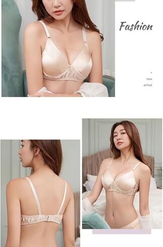 100% Mulberry Silk Bra Double-Sided Satin Silk Smooth Sports Wedding Bralettes Wireless Support Push Up Bras Sleep Lingerie in Saudi Arabia