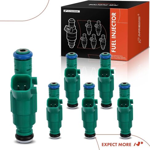A-Premium Fuel Injectors Compatible with Dodge Grand Caravan & Chrysler Town & Country 2001-2007, Voyager 2001-2003 3.3L, Set of 6, Replace# 812-12141, 0280156007 in Saudi Arabia