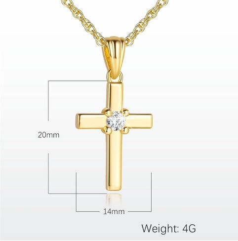 RAYSAM Cross Necklace for Women 14K Gold Cross Necklaces for Women Gold Crosses Chain Necklace for Womens Soft Curves with Elegant Shinning Crosses Chain Pendant Necklaces for Womens 20mm in Saudi Arabia