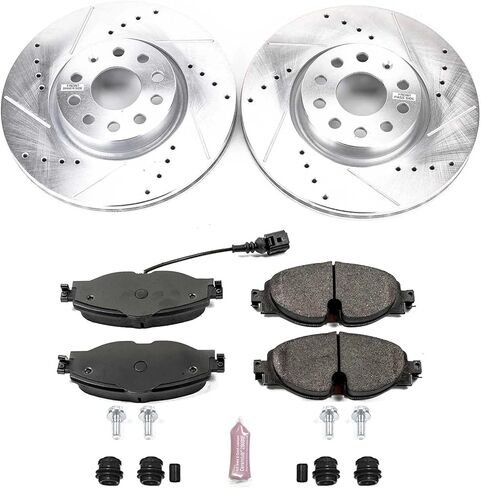 Power Stop K7082 Front Z23 Sport Brake Upgrade Kit and 1 Front Sensor Wire For A3, A3 Quattro, A3 Sportback e-tron, TT Quattro, VW GTI, VW Golf Alltrack, VW Passat, VW Taos [Model Specific] in Saudi Arabia