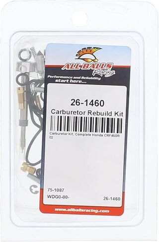 All Balls Racing Carburetor Rebuild Kit 26-1460 Compatible With/Replacement For Honda CRF450R 2002 in Saudi Arabia