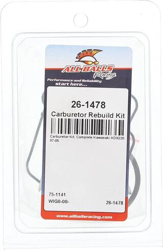 All Balls Racing 26-1478 Carburetor Rebuild Kit Compatible with/Replacement For Kawasaki 220 KDX 1997-2005 in Saudi Arabia