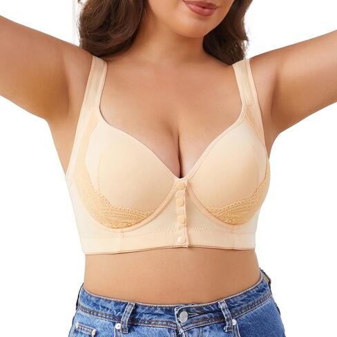 حمالة صدر نسائية بإغلاق أمامي لا تحتوي على سلك سفلي قابل للتنفس وإغلاق سريع لاسلكي in Kuwait