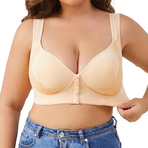 حمالة صدر نسائية بإغلاق أمامي لا تحتوي على سلك سفلي قابل للتنفس وإغلاق سريع لاسلكي in Kuwait