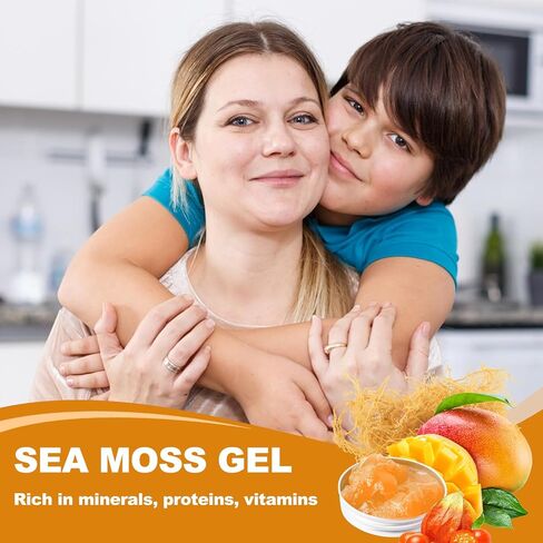Sea Moss Gel 16 in 1 - Irish Sea MossGel 18.5OZ with Wildcrafted SeamossGel, Black Seed Oil, Burdock Root, Ashwagandha, Bladderwrack - Rich in Vitamins & Minerals - Non-GMO & Natural in Kuwait