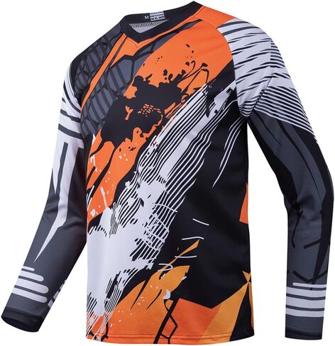 Men's Mountain Bike Jersey Long Sleeve Off-Road Racing Downhill Motocross Shirts Quick Dry&Moisture-Wicking Tops in Saudi Arabia