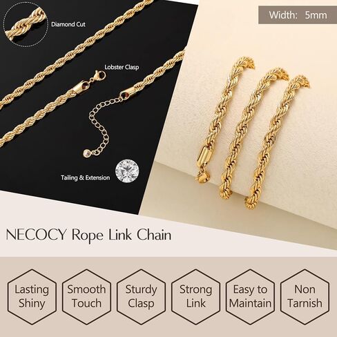 NECOCY 14K مطلية بالذهب قلادة الطبقات للنساء، سلسلة قلادة أنيقة قابلة للتكديس العصرية الكوبية وصلة حبل ثعبان سلسلة قلادة بسيطة مكتنزة متعرجة قلادة كومة مجموعة مجوهرات هدية للنساء in Kuwait