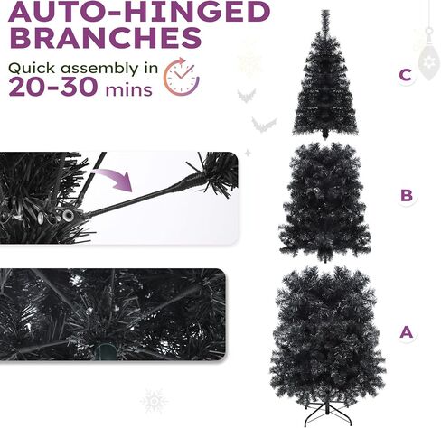 YITAHOME Prelit Pencil Christmas Tree 6 FT with Remote Control, Slim Fraser Fir Green Christmas Tree with 700 Branch Tips and 200 Lights for Home, Office, Party Decoration in Saudi Arabia