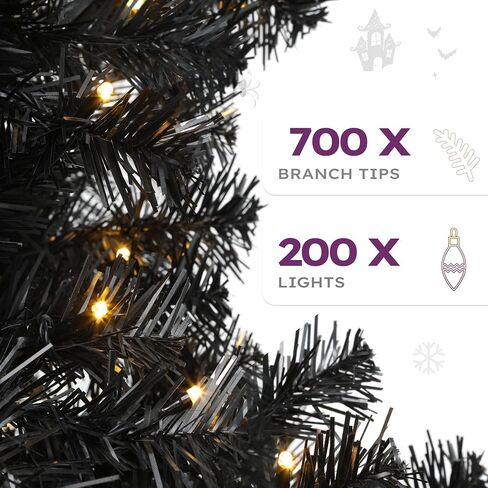YITAHOME Prelit Pencil Christmas Tree 6 FT with Remote Control, Slim Fraser Fir Green Christmas Tree with 700 Branch Tips and 200 Lights for Home, Office, Party Decoration in Saudi Arabia