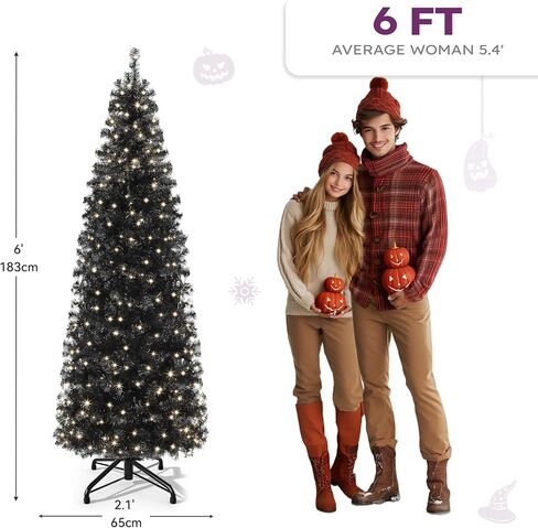 YITAHOME Prelit Pencil Christmas Tree 6 FT with Remote Control, Slim Fraser Fir Green Christmas Tree with 700 Branch Tips and 200 Lights for Home, Office, Party Decoration in Saudi Arabia
