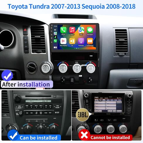 Car Radio Stereo for Toyota Tundra 2007-2013 Sequoia 2008-2018 Radio Replacement with Apple Carplay Android Auto 10.1 inch IPS Touch Screen with Bluetooth WiFi DSP GPS Navigation FM/RDS Backup Camera in Saudi Arabia