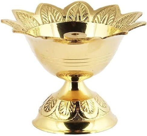 شوبكارت مصباح الزيت النحاسي التقليدي المقشور لبوجا كوبر ديب/ديا/بوجا ديباك/ديبام زيت حزم مصباح الزيت (حزمة 3) in Kuwait