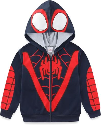 Marvel Iron Man Spider-Man Miles Morales Boys Zip Up Hoodie for Toddler and Big Kids in Saudi Arabia
