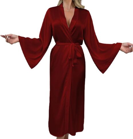 Long Robes for Women Satin White Robe Soft Lightweight Bathrobe, Elegant Sleepwear for Bride & Everyday Lounge in Saudi Arabia