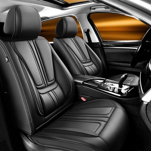 أغطية مقاعد السيارة Fit Escape متوافقة مع Ford Escape 2001-2023 2024 2025. تغطية كاملة من الجلد المقاوم للماء، واقي وسادة المقعد لجميع الأحوال الجوية - سهل التركيب (مجموعة كاملة من 5 مقاعد، أسود) in Kuwait