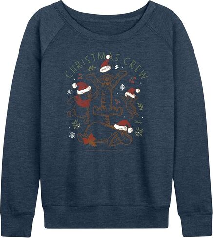 Disney Winnie The Pooh - Tigger, Pooh, Eeyore, & Piglet Christmas Crew - Women's Lightweight French Terry Pullover in Saudi Arabia