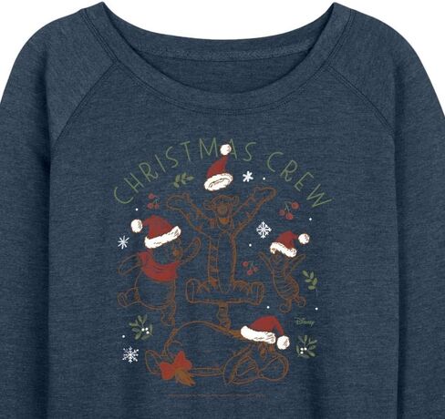 Disney Winnie The Pooh - Tigger, Pooh, Eeyore, & Piglet Christmas Crew - Women's Lightweight French Terry Pullover in Saudi Arabia