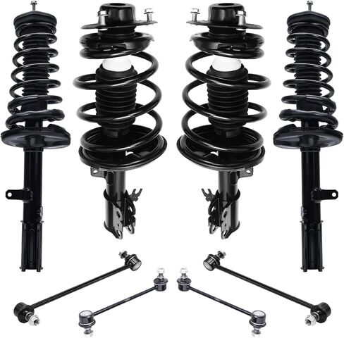 Detroit Axle - 8pc Suspension Kit for 1997-2001 Camry Lexus ES300, 1997-2003 Toyota Avalon Solara Complete Front Rear 4 Struts with Coil Spring 4 Sway Bar Links 1998 1999 2000 Replacement Strut Shock in Saudi Arabia