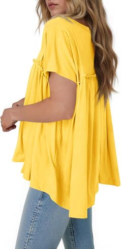 جرس Cicy Bell Women Summer Babydoll قمم مطوية in Saudi Arabia