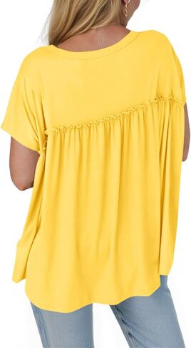 جرس Cicy Bell Women Summer Babydoll قمم مطوية in Saudi Arabia
