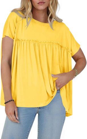 جرس Cicy Bell Women Summer Babydoll قمم مطوية in Saudi Arabia