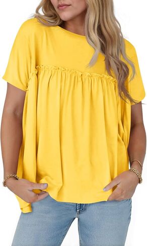 جرس Cicy Bell Women Summer Babydoll قمم مطوية in Saudi Arabia