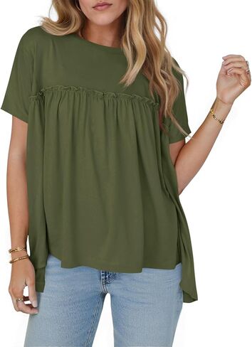 جرس Cicy Bell Women Summer Babydoll قمم مطوية in Kuwait