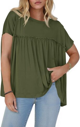 جرس Cicy Bell Women Summer Babydoll قمم مطوية in Kuwait