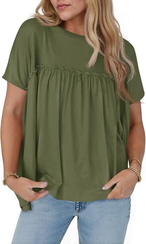 جرس Cicy Bell Women Summer Babydoll قمم مطوية in Kuwait