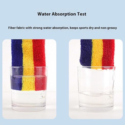 مجموعة عصابة رأس مخططة، 2 سوار معصم و1 عصابة رأس، أربطة رياضية ماصة للرطوبة للرياضة، للرجال والنساء، أربطة رياضية لكرة السلة، التنس، التمرينات in Kuwait