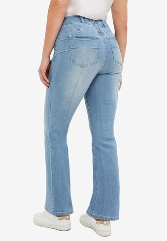 ellos Plus Size Back Elastic Bootcut Jeans in Saudi Arabia