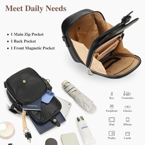 Crossbody Bags for Women, Travel Purses with Card Slots, Soft Vegan Leather Small Messenger Shoulder Bag with 2 Straps in Kuwait