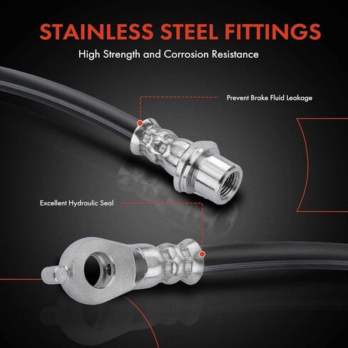 A-Premium Front Passenger Brake Hydraulic Hose Compatible with Toyota and Lexus Models - Camry 2007-2011, ES350 2007-2013 - Replace# 9094702F59 in Saudi Arabia