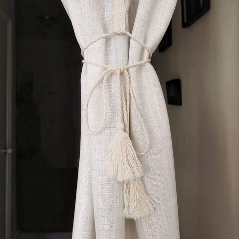 Japanese Noren Curtain, Linen Doorway Tapestry with Tie-Backs, Natural Beige Rod Pocket Door Curtain, Room Divider Tapestry (33x47''-85x120cm) in Saudi Arabia