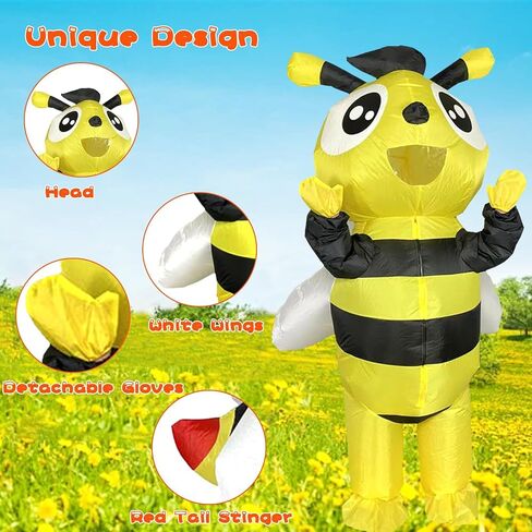 Inflatable Bumble Bee Costume, Inflatable Costume for Adult,Funny Fancy Dress Party Halloween Cosplay Blow Up Costumes Adult in Saudi Arabia