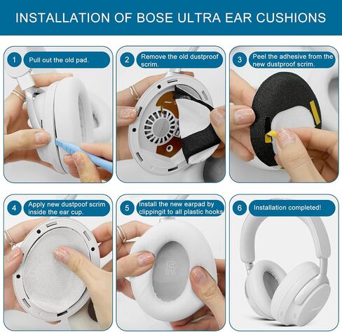 GEVO Replacement Earpads for Bose QC Ultra,Ear Pads Cushions Replacement for Bose QuietComfort Ultra Headphones,Ear Cushions with Protein Leather and Memory Foam,Black in Saudi Arabia