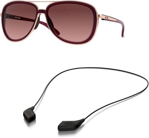 Oakley OO4129 Sunglasses Bundle: OO 4129 SPLIT TIME 412902 Crystal Raspberry and Medium Black leash Accessory kit in Saudi Arabia