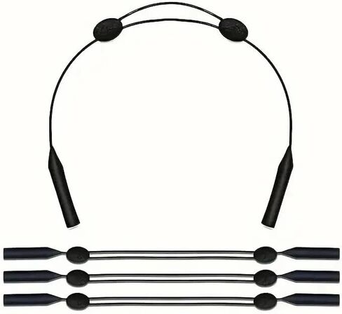 4pcs, Cool Classic Black Glasses Straps, Adjustable Sunglasses Lanyards, Comfortable Practical Glasses Fixers, Outdoor Sports Eyewear Retainers in Saudi Arabia