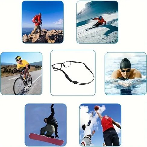 4pcs, Cool Classic Black Glasses Straps, Adjustable Sunglasses Lanyards, Comfortable Practical Glasses Fixers, Outdoor Sports Eyewear Retainers in Saudi Arabia